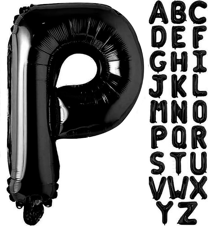 Black Letter P Balloons, P Balloon 40 Inch P Balloon Letter - Image 2