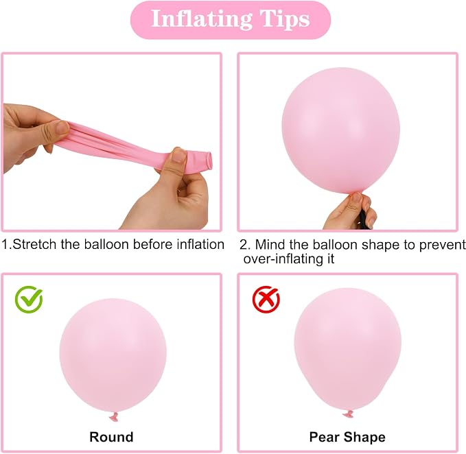 APLANET 150pcs Light Pink Balloons Different Sizes 18 12 10 5 Inch, Pastel - Image 4