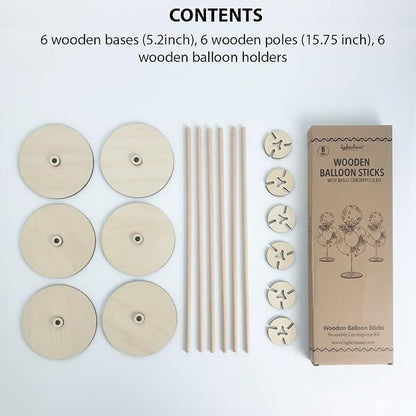 6 Pack Wooden Balloon Centerpieces - Image 2