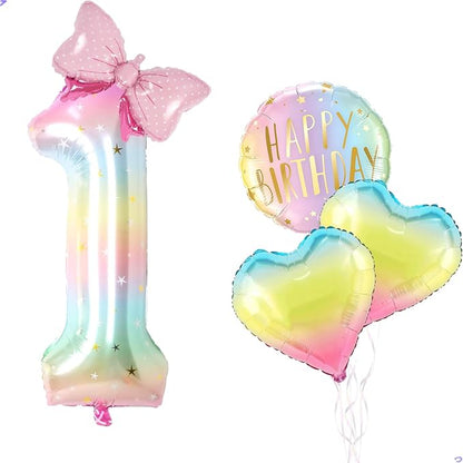 Rainbow Birthday Balloon for Pastel Rainbow Theme Birthday Party Decorations by Unknown