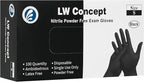LW Concept Black Nitrile Disposable Gloves - Latex & Powder-Free (Small, Box of 100)