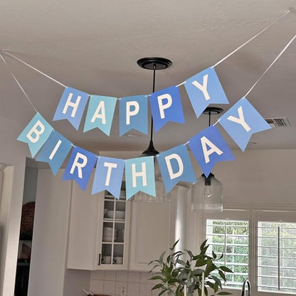 Happy Birthday Banner With Shiny Gold Letters, Swallowtail Design Hanging Signs - Image 2