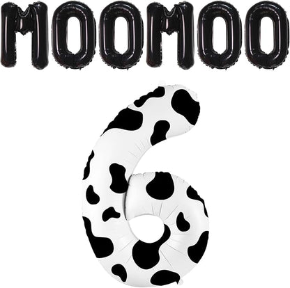 SINBEE Cow Print 40 inch Balloon, Number 6, - Image 2