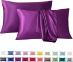 Tyfitb Satin Pillowcase Set for Hair & Skin Care – Cooling, Hypoallergenic, Anti-Frizz, Wrinkle-Free – Soft, Luxurious Pillowcases with Envelope Closure – 2-Pack, Queen Size 20x30, Gift-Ready