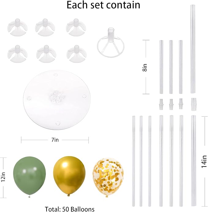 4 Set Balloon Stand Kit for Table Centerpieces - Image 2