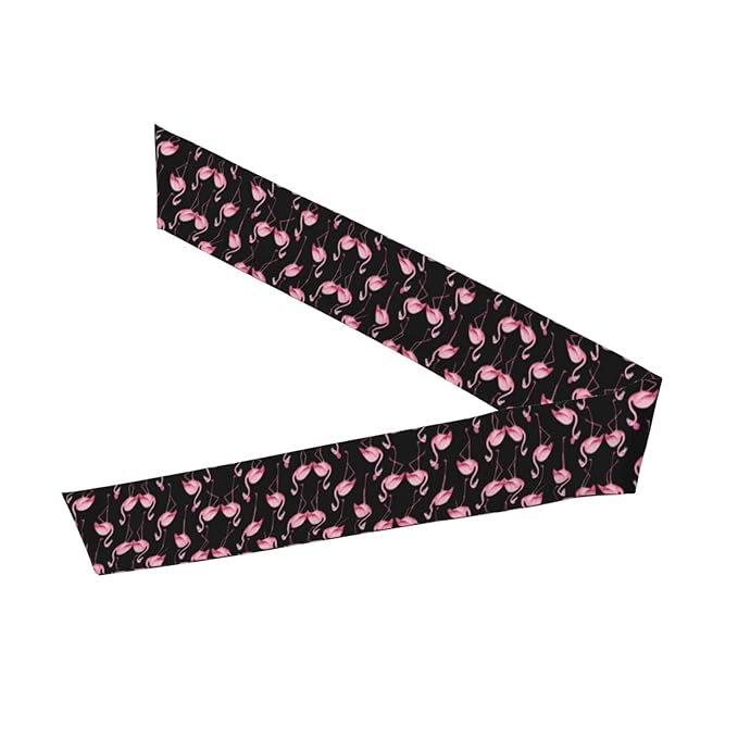 Boys Girls Pink Flamingos Lovers Sports Sweat Bands Boho Style Beauty Skinny Hair Band Headdress for Sports Fitness Shower