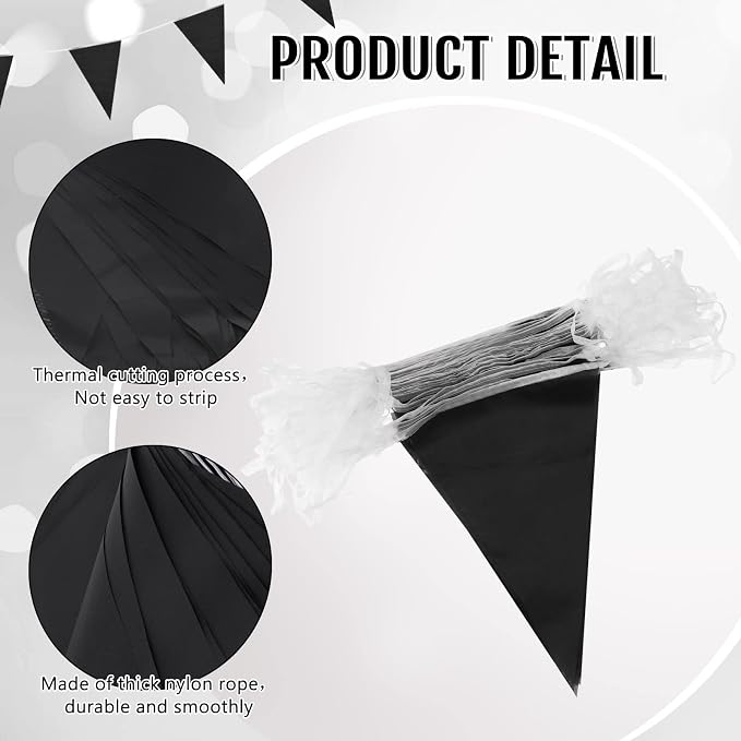 Tatuo 200 Feet Solid Pennant Banners Flags String Triangle Hanging DIY Bunting - Image 4