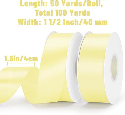 KINGLAKE Light Yellow Satin Ribbon - Image 2