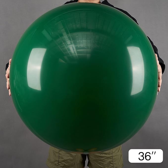 PartyWoo Dark Green Balloons 4pcs Emerald Hunter Forest Green Color | 36 Inch - Image 2