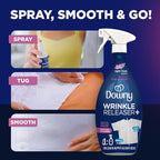 Downy Wrinkle Release Spray Travel Size, All In One Formula, Removes Wrinkles, Static and Odor Eliminator, Light Fresh Scent, 3 Fl Oz, Pack of 12