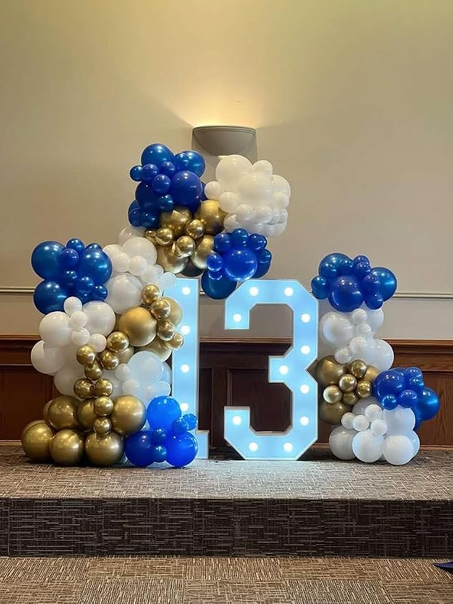 Royal Blue and Gold Balloon Arch Garland Kit 153pcs - Image 5