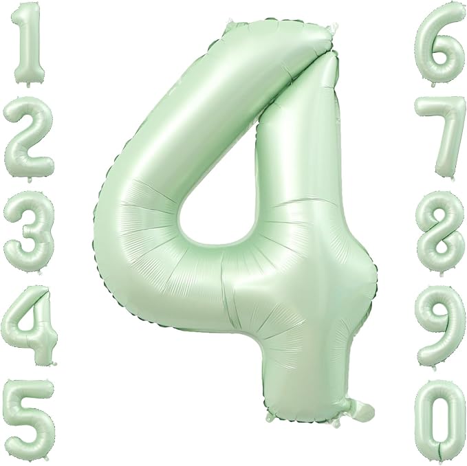 Olive Green Number 4 Balloon 40 Inch, Wall Hanging Sign by Unknown