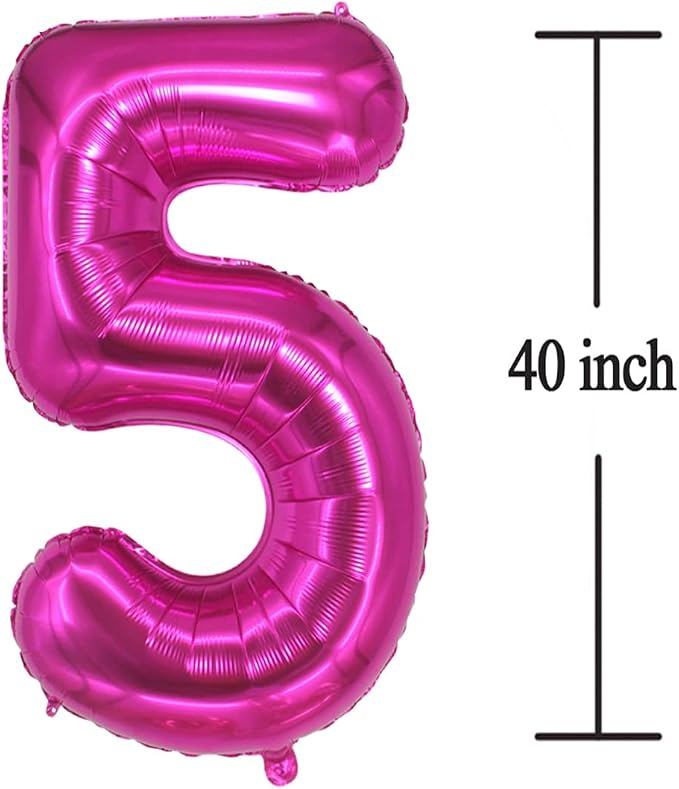 Jonhamwelbor 45 Balloons Number Big Giant Jumbo Large Hot Pink 45 Mylar Foil 40 - Image 3