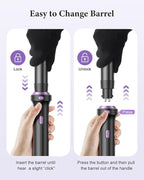 5 in 1 Curling Iron, Curling Wand Set with Thermal Brush, Flat Iron Hair Straightener, 3 Ceramic Irons (0.35"-1"), 13 Adjustable Temps, Hair Curler Waver with Heat Resistant Mat, Glove, Clip