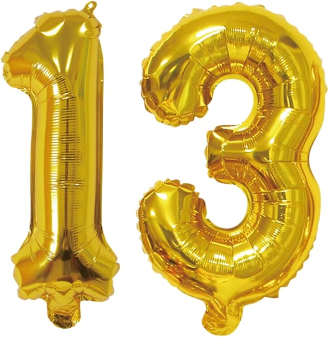 Number 13 Balloon Foil Mylar Balloons by YPSelected