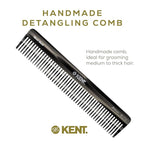 Kent 92T Black Graphite Wide Tooth Women’s Detangler Comb for Curly, Wavy, and Thick Hair – Ideal for Use on Wet Hair – Gentle, Shower Comb for – Anti-Static, Smooth - Styling Tool by Kent