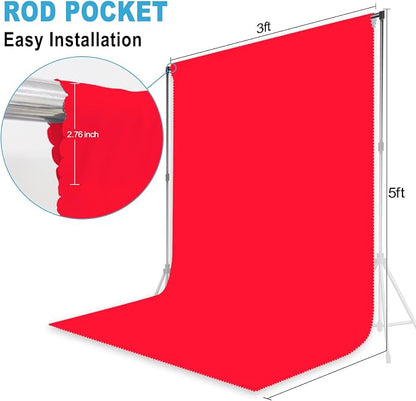 Red Photography Backdrop for Photoshoot, 3x5ft | Versatile Studio Photo - Image 2
