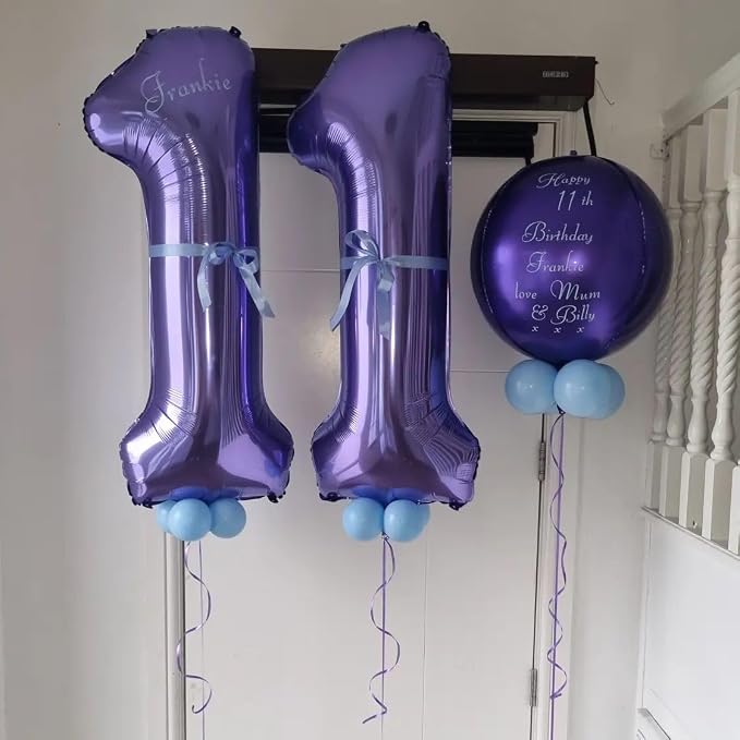 Number 17 Purple Balloons 40 Inch Giant Purple 17 Number Foil Helium Balloons - Image 4