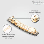 French Amie Small Opera 2 1/4 inch Celluloid Handmade Automatic Hair Clip Barrette - (Opera)