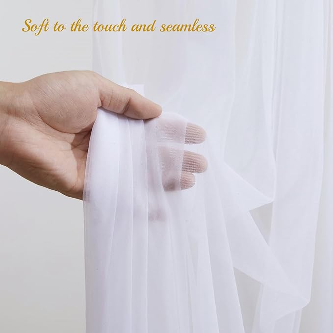 30x10ft White Tulle Backdrop Curtain - Image 6