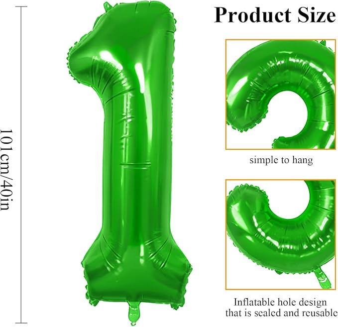 Number 1 Balloons for 1th Birthday Party Decorations, 0-100 Large No.1 Balloons - Image 2