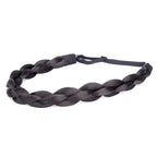 DIGUAN Chubby Narrow Synthetic Hair Braided Headband Classic Chunky Plaited Braids Elastic Stretch Hairpiece Women Girl Beauty accessory, 58g (Deep Brown)