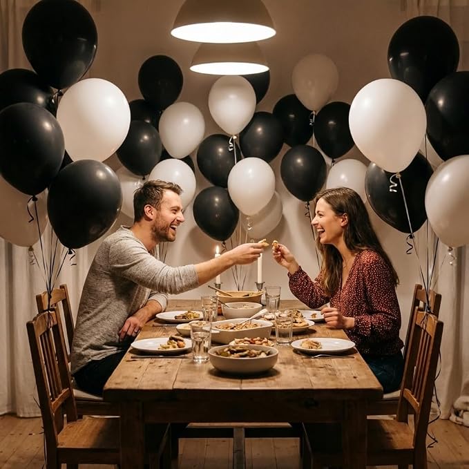 Black and White Balloons Arch Kit - Image 7
