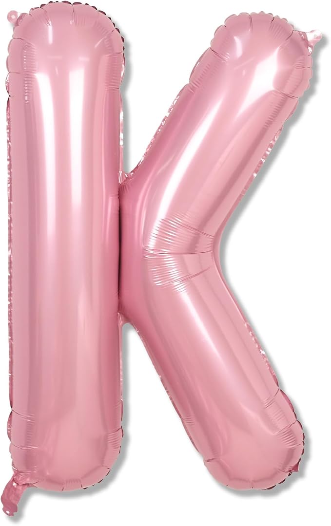 40" Balloon Letter K Pastel Pink, Large Foil Baby Pink Letter Balloons A by Lingqiang