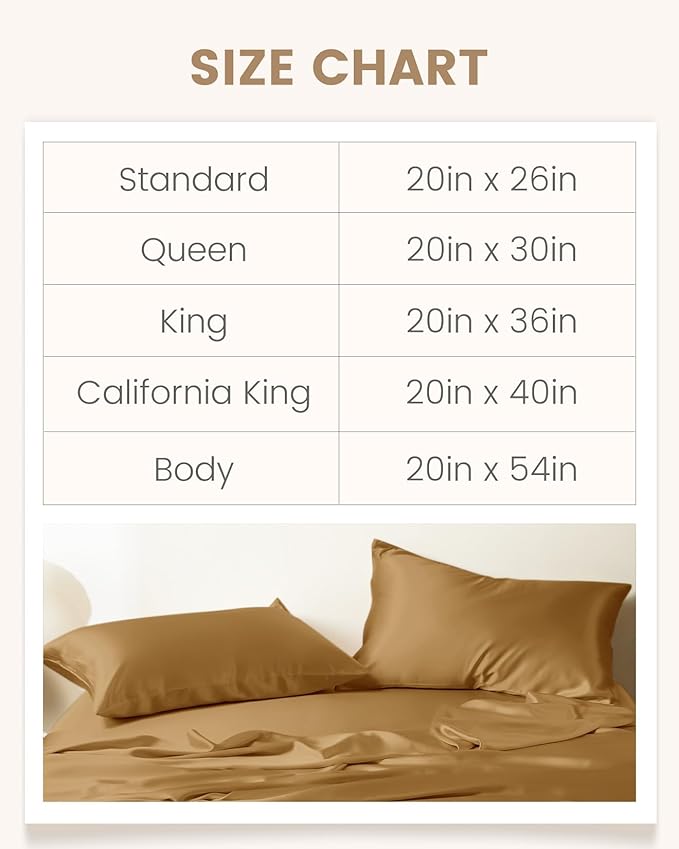 THXSILK Set of 2 Mulberry Silk Pillowcase for Hair and Skin, 100% Mulberry Silk Bed Pillowcase with Zipper, Soft Breathable Silk Pillow Case, King Size 20"x36" (Metallic Gold)