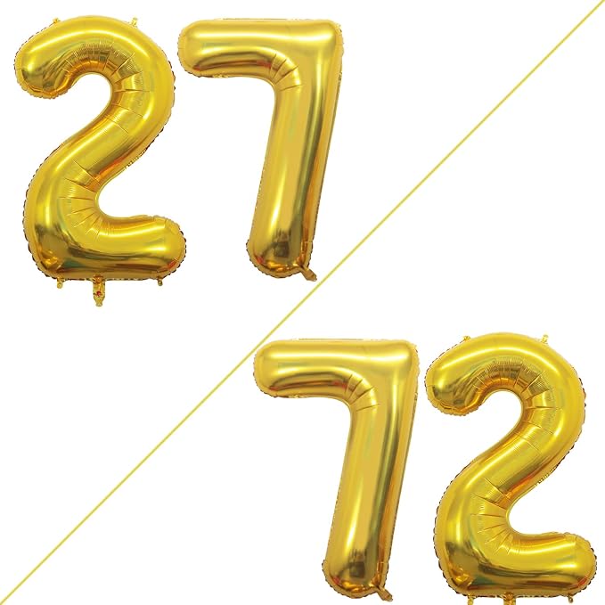 Number 27 Balloons for 27th Birthday Party Decorations, 42 Inch Jumbo Foil - Image 2