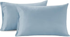 Lane Linen 100% Organic Cotton Pillow Cases King Size (20"x36") - King Size Pillow Cases Set of 2 - Certified Organic Cotton Pillowcases - King Pillow Cases - French Blue
