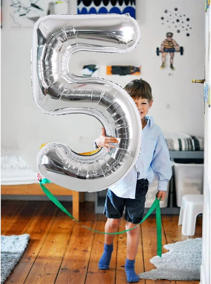 TONIFUL 40 Inch Silver Number 8 Balloon Large Foil 8th Birthday Decorations | - Image 6
