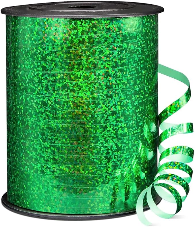 500 Yards Shiny Metallic Green Curling Ribbon by Isaspire