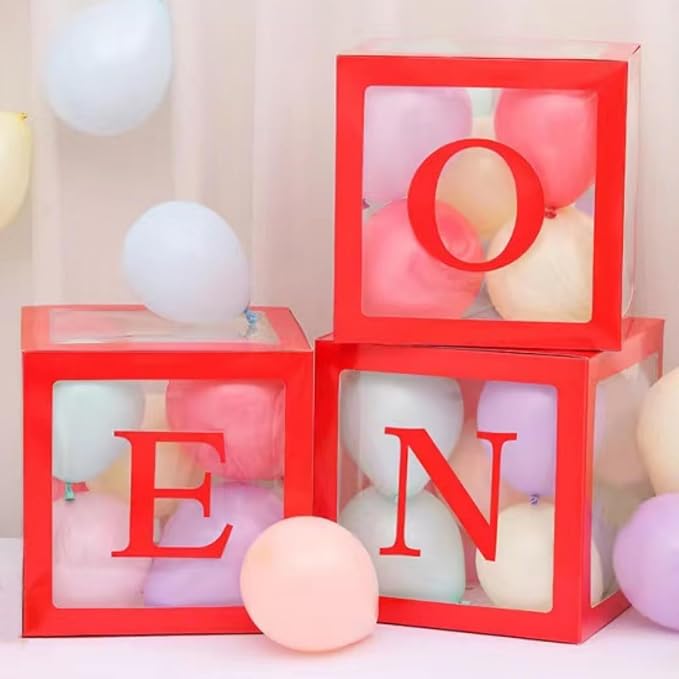 Red One Boxes for 1st Birthday, One Balloon Box - Image 4
