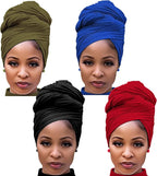 Harewom Head Wraps for Black Women Stretch Head Scarf Long African Hair Wraps Turban Headwraps Jersey Headbands