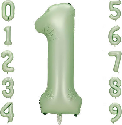 Sage Green 1 Number Balloon, Olive Green 1 Balloons 40 Inch Large Helium Foil by BBPOOL