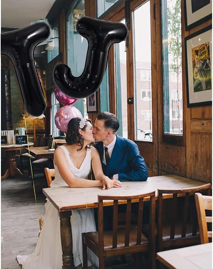 TONIFUL 40 Inch Large Black T Letter Balloon - Image 4