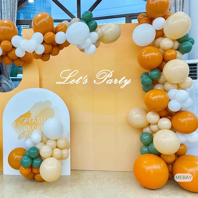 MEBAY Sage Green Orange Balloon Arch Kit - Image 4