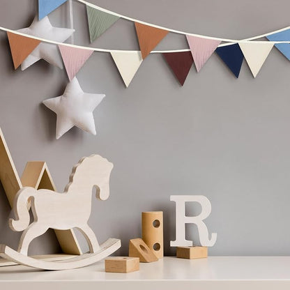 Oudain 2 Pcs Pennant Banner Flags Nursery Garland Triangle Bunting Flags - Image 5