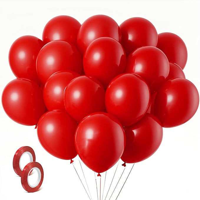 Red Balloons Red Birthday Decorations 160 Pack 5 inch Round Latex Balloons by BOMSI