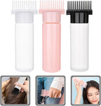 3pcs Hair Coloring Applicator Bottles with Root Comb and Graduated Scale Lightweight Portable Hair Dyeing Oil Applicator for Home and Salon Use