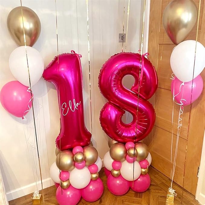 Hot Pink 18 Balloon Numbers, 40 Inch 18th or 81st Birthday Balloon Foil Mylar - Image 6