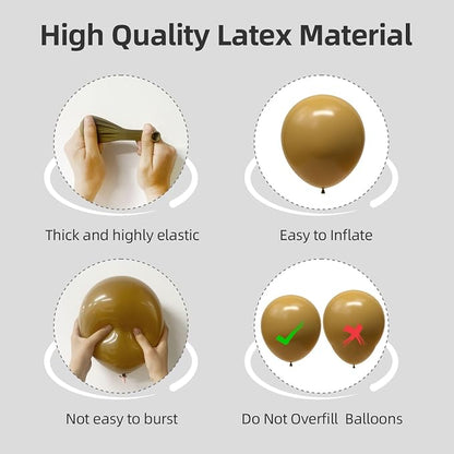 135pcs Brown Balloons Different Sizes 18" 12" 10" 5" Latex Balloon Garland Arch - Image 3