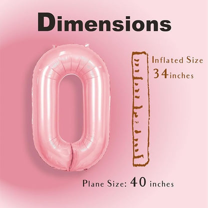 SUWEN 40 Inch Pink Large O Letter Balloons Big Foil Helium A-Z | Jumbo Mylar - Image 2
