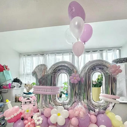 40 inch Silver Number Balloon Giant Foil Helium Balloons Silver Number 3 Balloon - Image 7