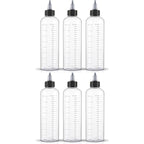 Cosywell Applicator Bottle for Hair Dye 8.5oz 6 Pack With Graduated Scale, Twist-On Top Tip Cap, Empty Plastic Color Oil Squeeze Bottles