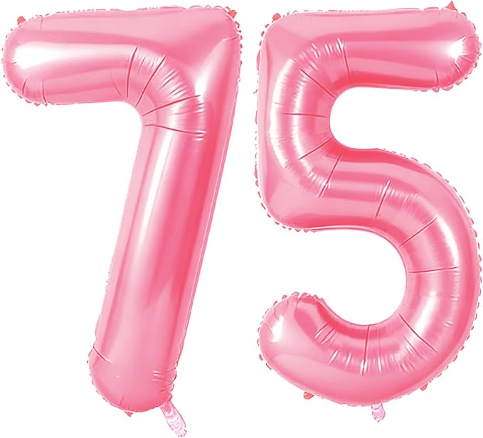 Number 75 Balloons for 75th Birthday Party Decorations, 0-100 Large No.75 by Joycard