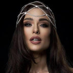 1920s Rhinestone Head Chain Jewelry Flapper Cap Headpieces Costume Hair Accessories for Women