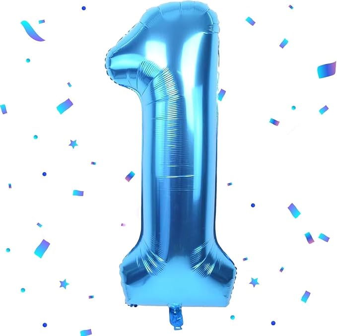 40 inch Blue Number Balloon Giant Foil Helium Balloons Blue Number 1 Balloon by Yeodong