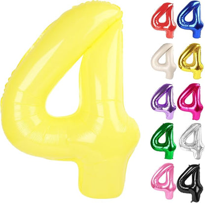 Yellow Number 4 Balloon 40 Inch by IWERP